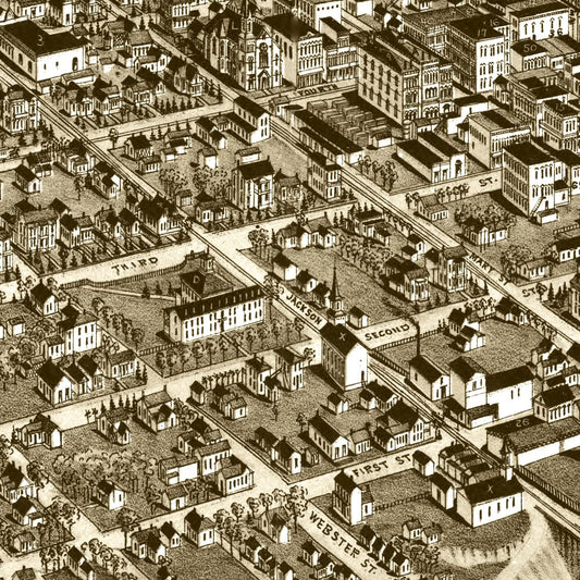 Vintage Map of Waco, Texas, 1886
