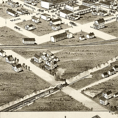 Vintage Map of Wolfe City, Hunt County, Texas 1891