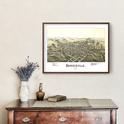 Vintage Map of Barnesville, Ohio, 1899