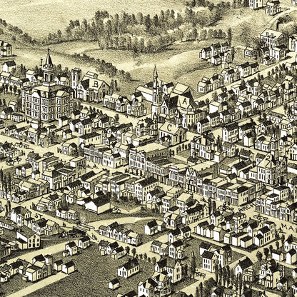 Vintage Map of Barnesville, Ohio, 1899