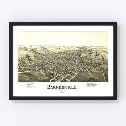 Vintage map of Barnesville, Ohio, 1899