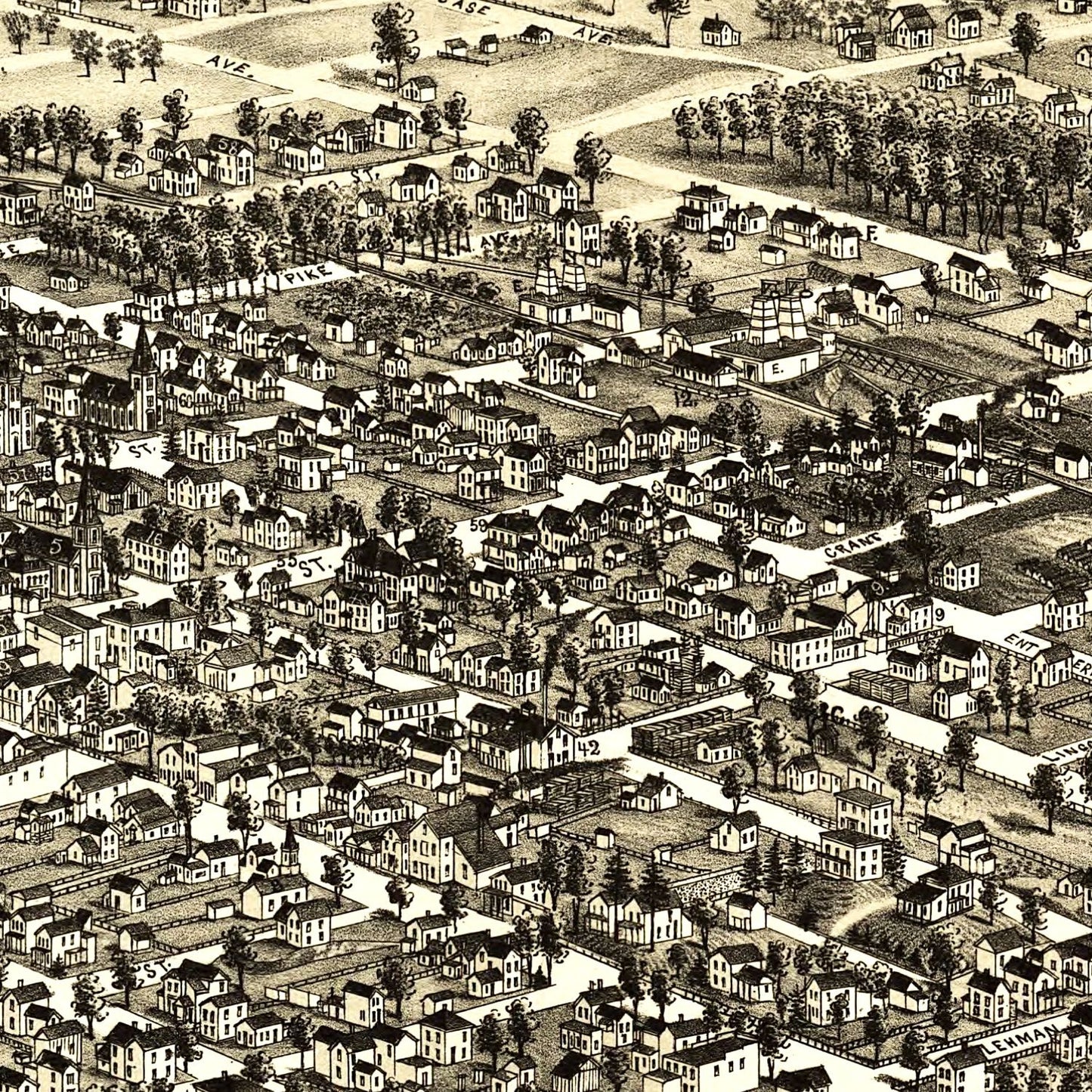 Vintage Map of Bowling Green, Ohio 1888