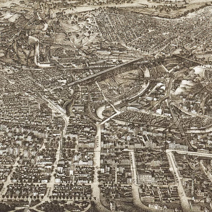 Vintage Map of Cleveland, Ohio 1887