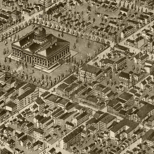 Vintage Map of Columbus, Ohio, 1872