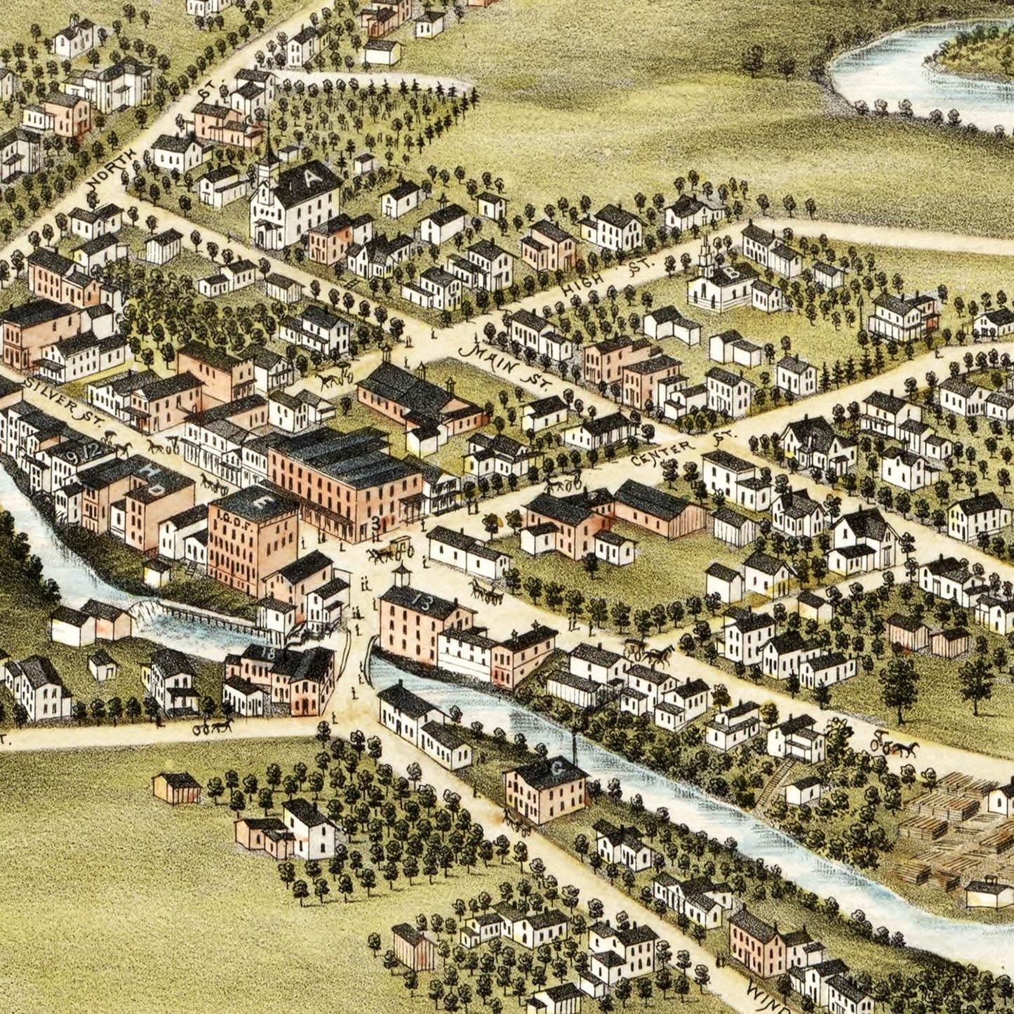 Vintage Map of Garrettsville, Ohio, 1883