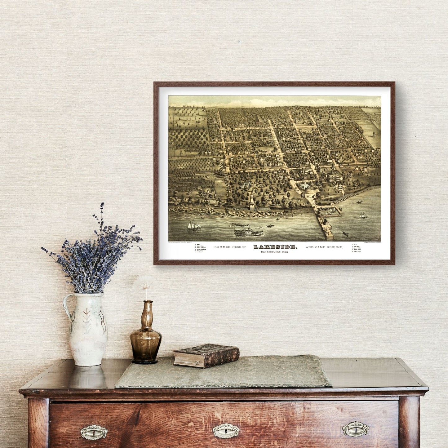 Vintage Map of Sandusky, Ohio, 1884