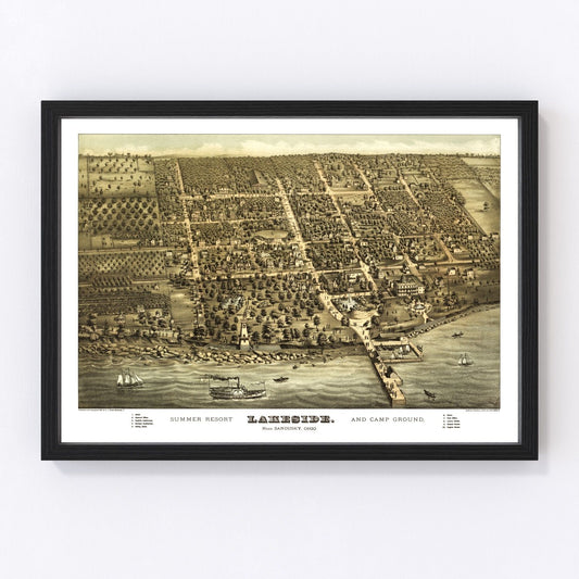 Vintage map of Sandusky, Ohio, 1884
