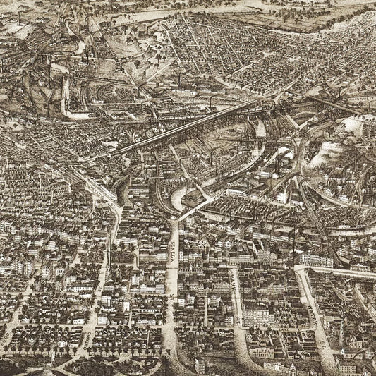 Vintage Map of Lima, Ohio, 1892