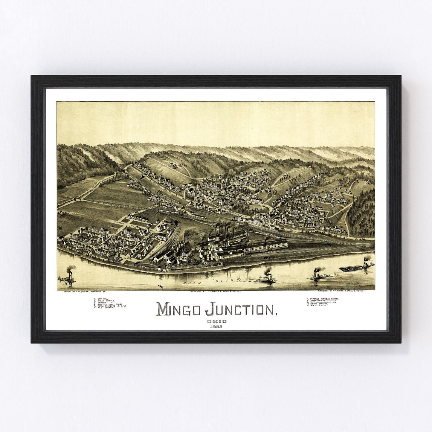 vintage map of Mingo Junction, Ohio, 1899