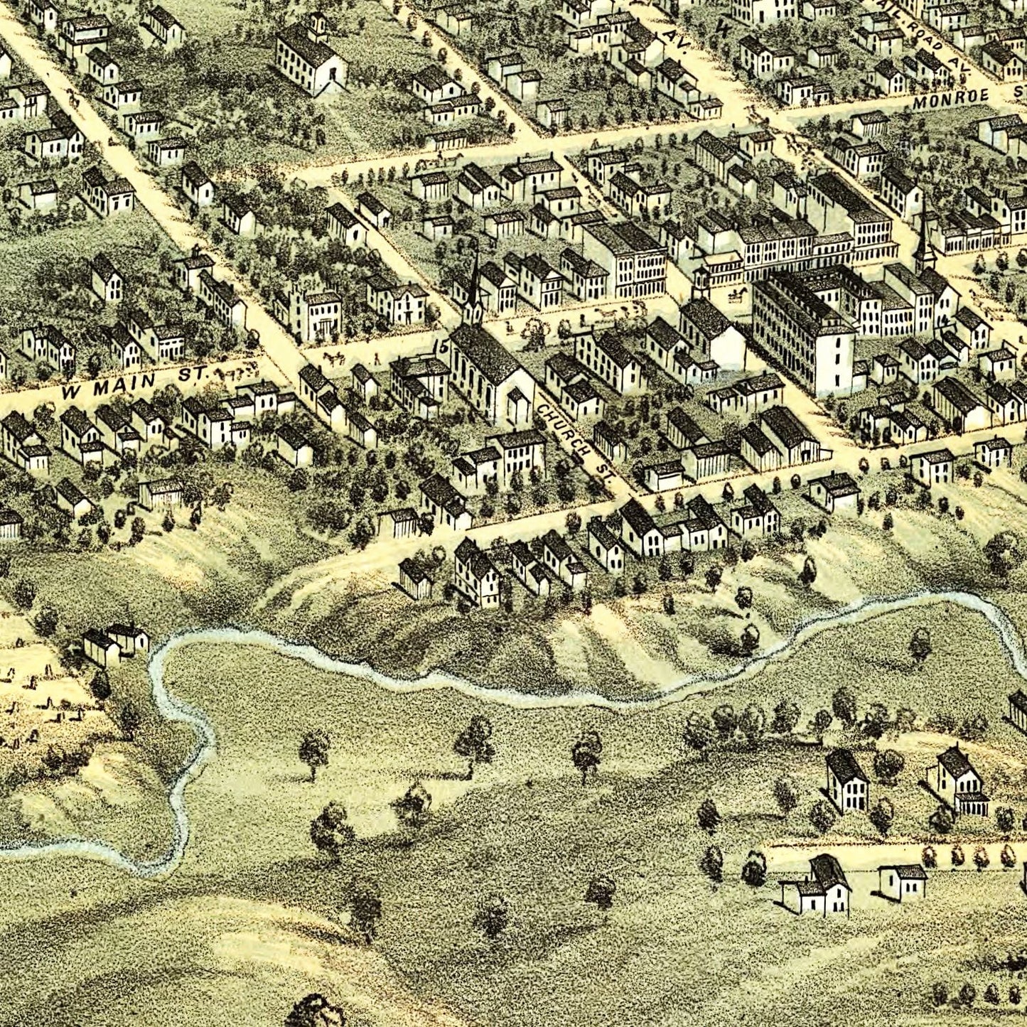Vintage Map of Norwalk, Ohio, 1870