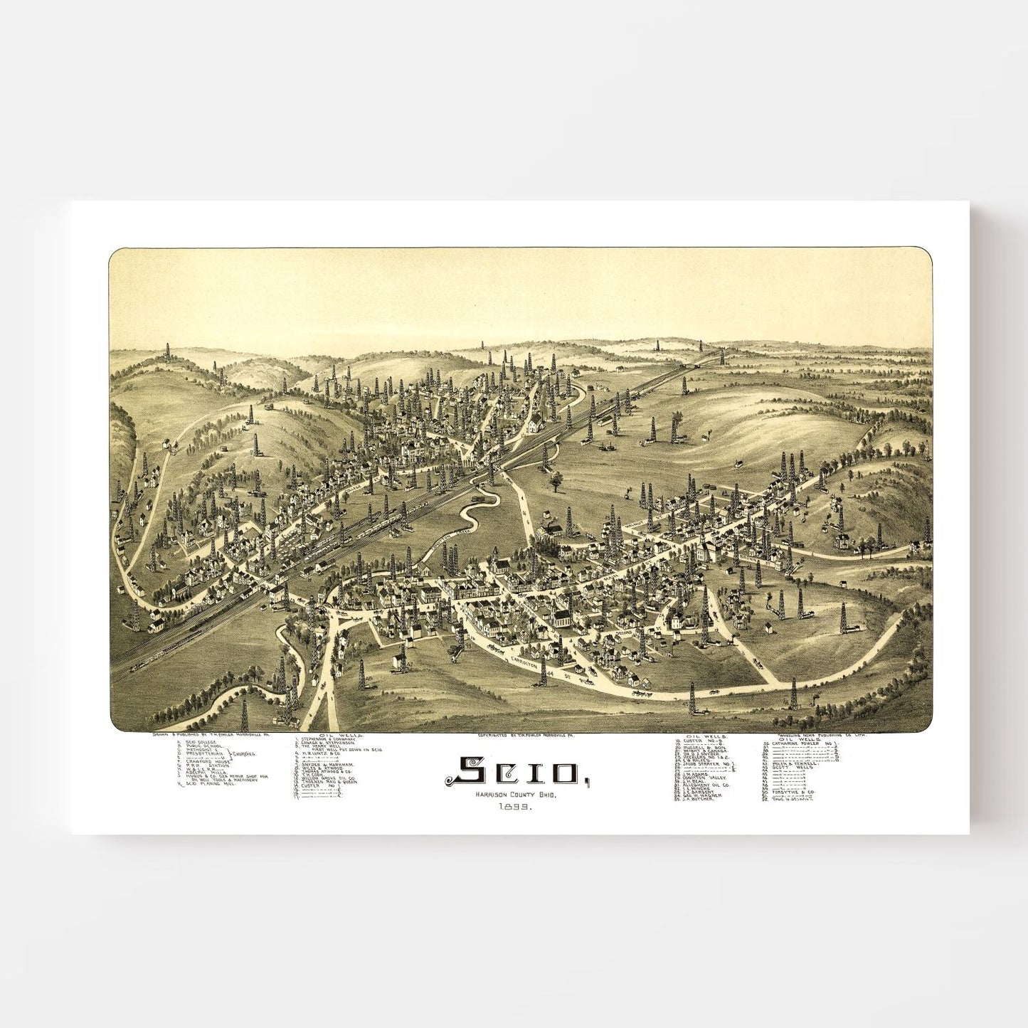 Vintage Map of Scio, Ohio, 1899