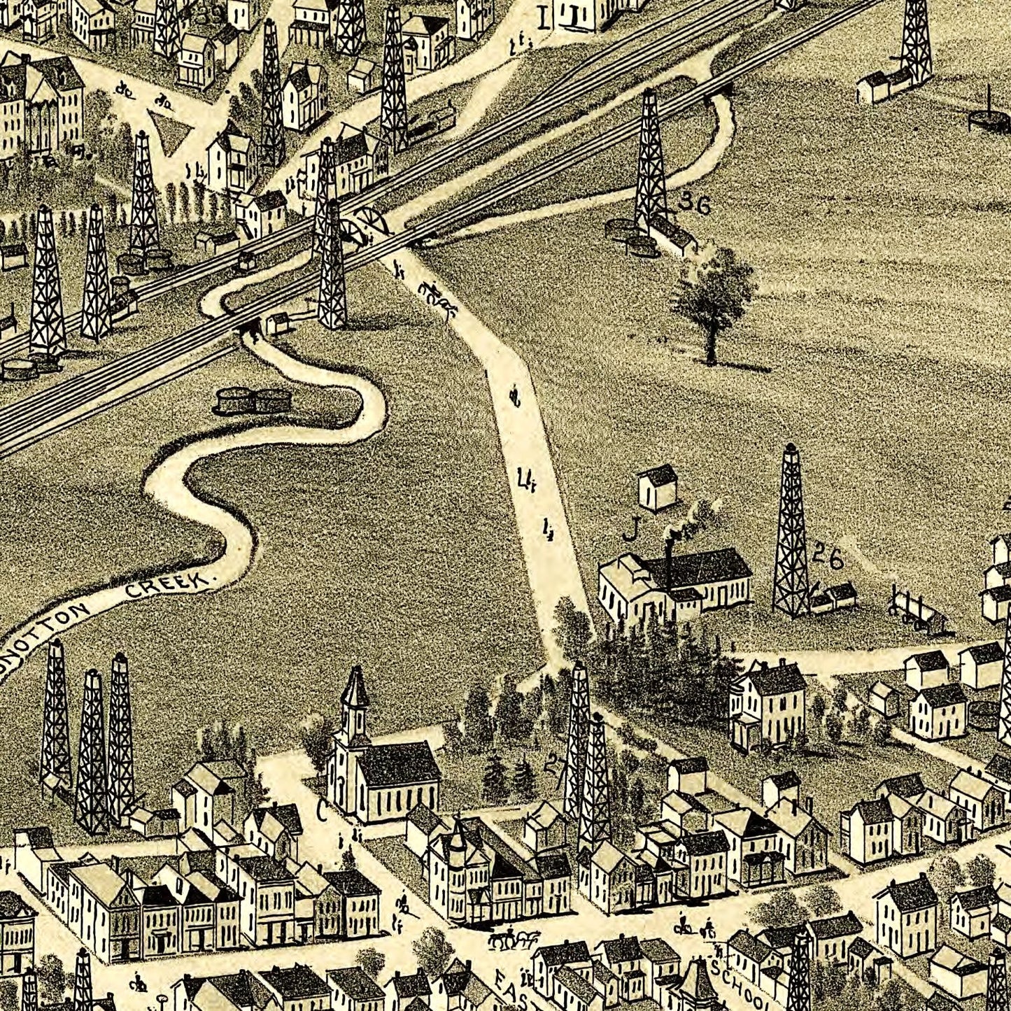 Vintage Map of Scio, Ohio, 1899