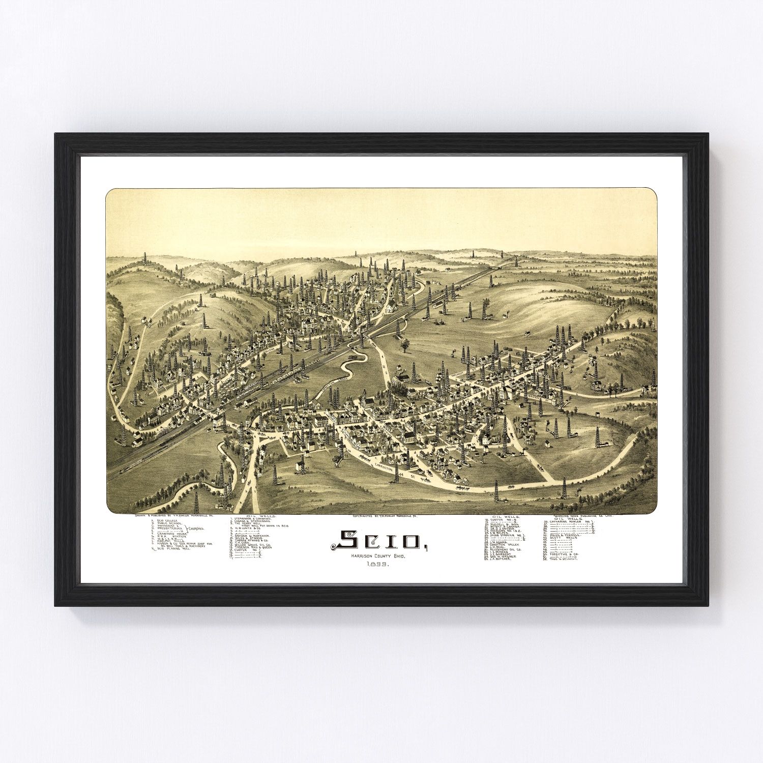 vintage map of Scio, Ohio, 1899