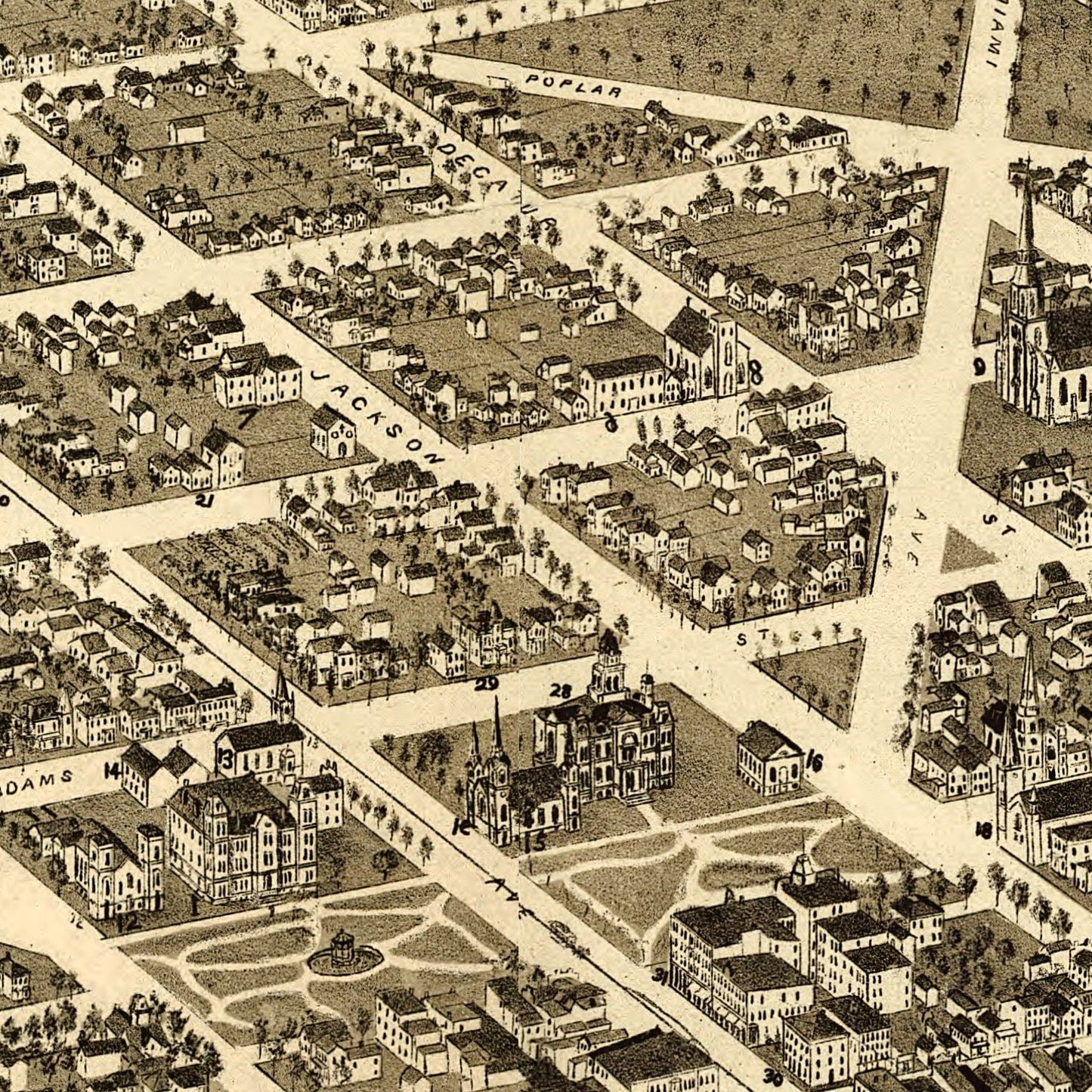 Vintage Map of Sandusky, Ohio, 1883