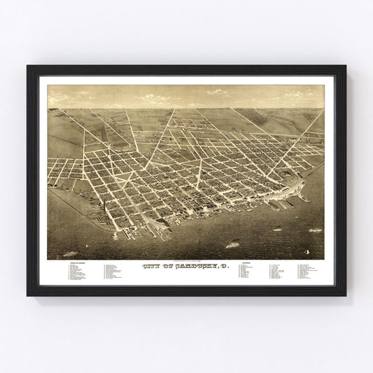 Vintage map of Sandusky, Ohio, 1883