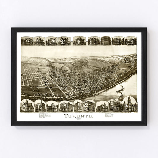 Vintage map of Toronto, Ohio, 1899