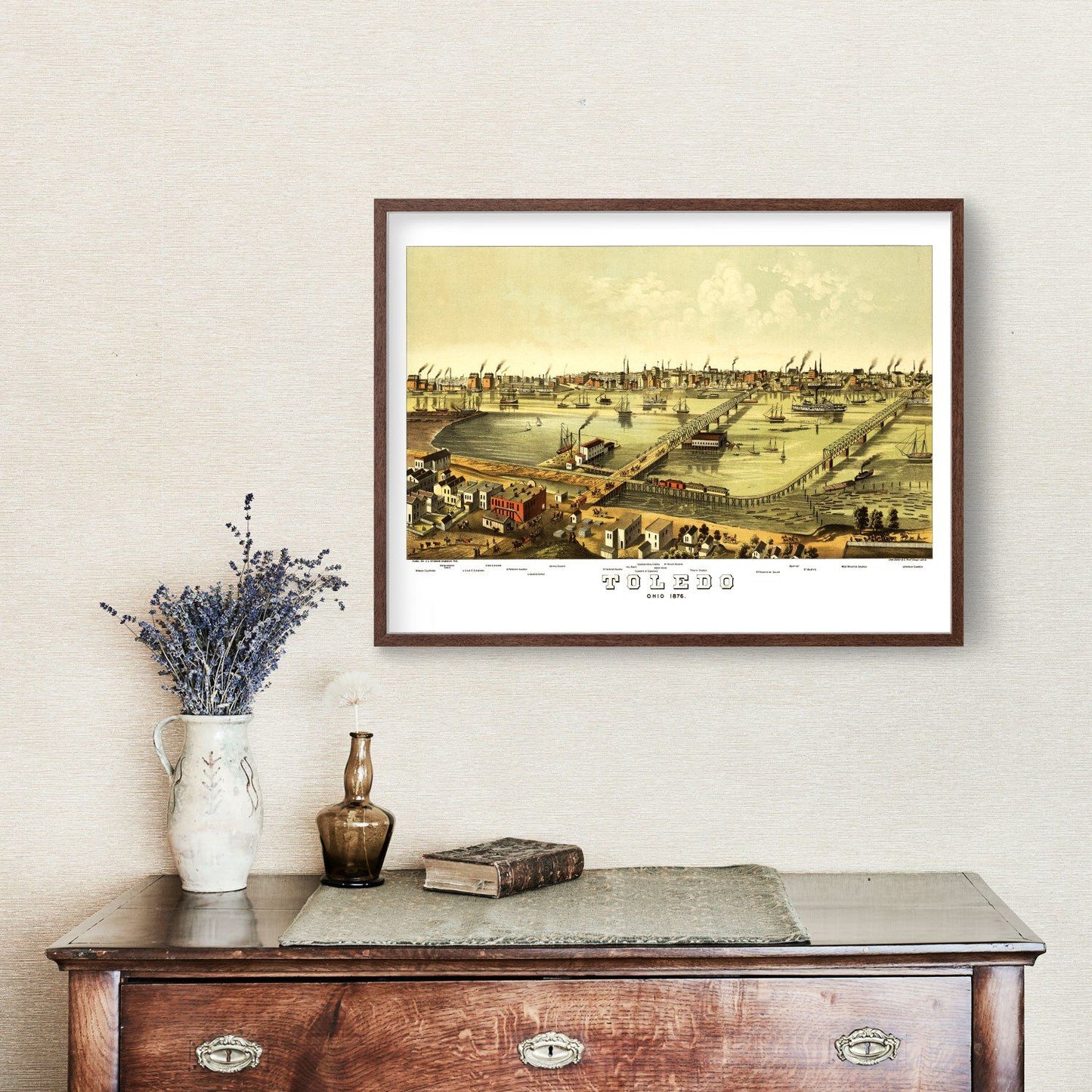 Vintage Map of Toledo, Ohio, 1876