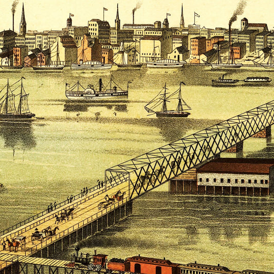 Vintage Map of Toledo, Ohio, 1876