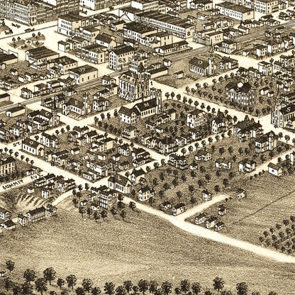 Vintage Map of Youngstown, Ohio, 1882