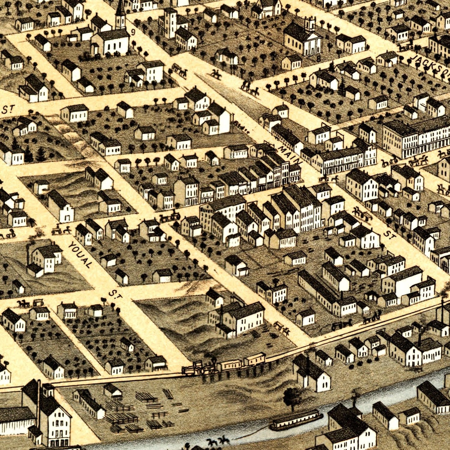 Vintage Map of Attica, Indiana, 1869