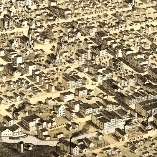 Vintage Map of Fort Wayne, Indiana, 1868