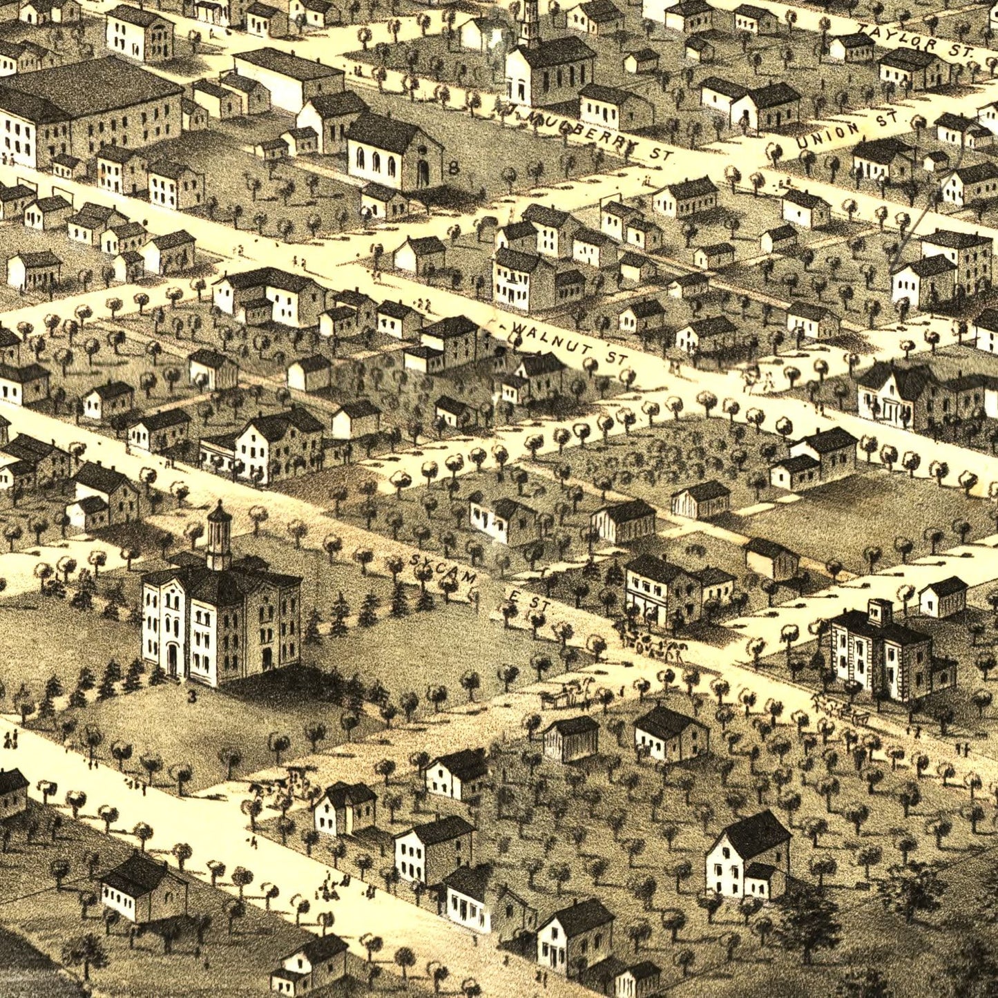 Vintage Map of Kokomo, Indiana, 1868