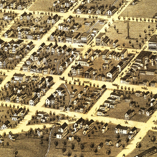 Vintage Map of Michigan City, Indiana, 1869