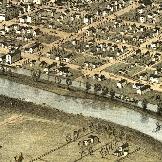 Vintage Map of Peru, Indiana, 1868