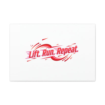 Lift Run Repeat Gym Motivation Canvas Wall Art