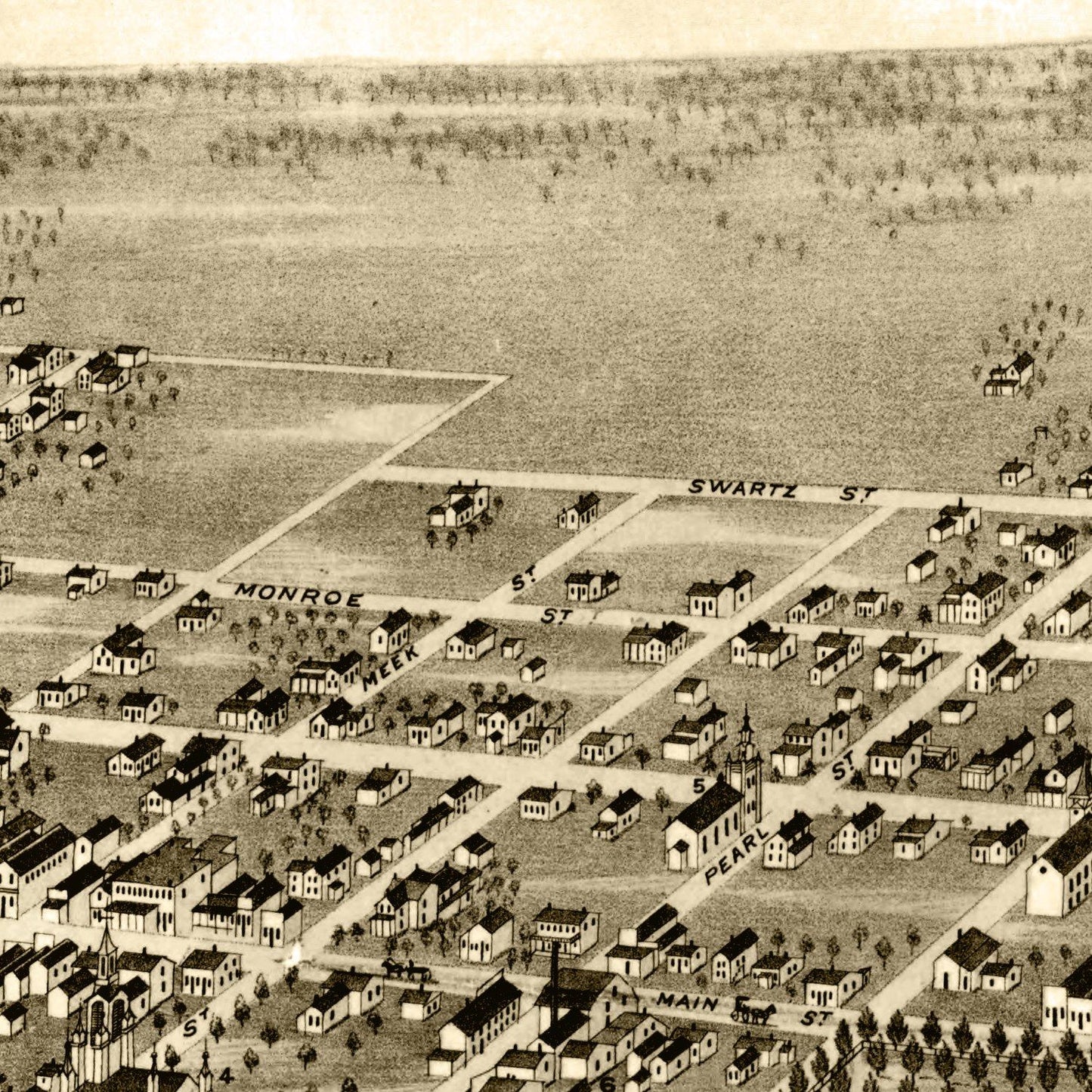 Vintage Map of Abingdon, Illinois, 1874