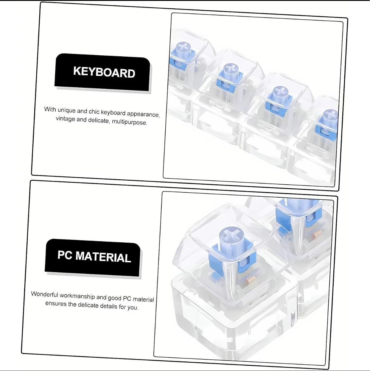 Transparent Fidget Keyboard Keychain – Instantly Relieve Stress with Every Click
