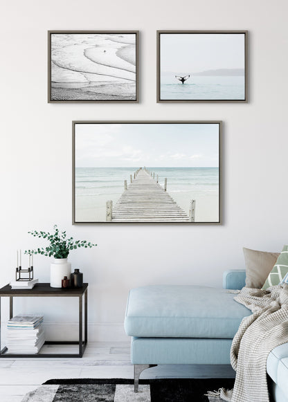 Ocean Beach Framed Canvas Art Set