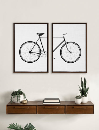 Bicycle Framed Canvas Wall Art Set