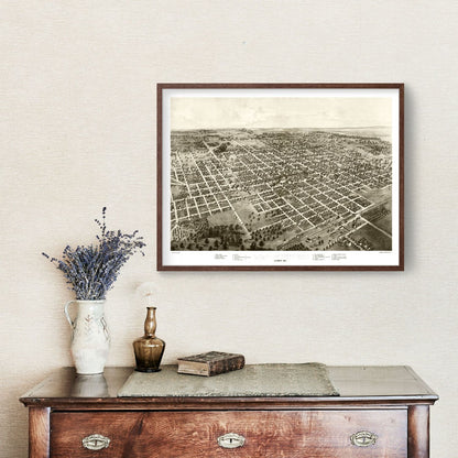 Vintage Map of Bloomington, Illinois, 1867