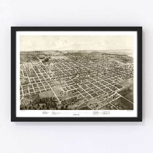 Vintage map of Bloomington, Illinois, 1867