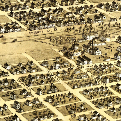 Vintage Map of Centralia, Illinois, 1867