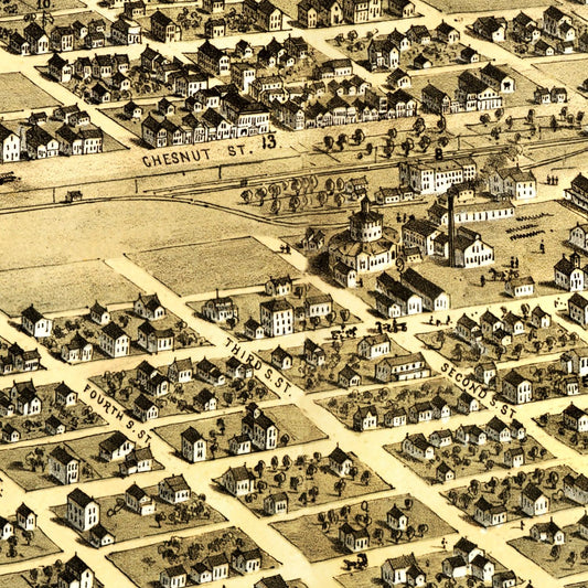 Vintage Map of Centralia, Illinois, 1867