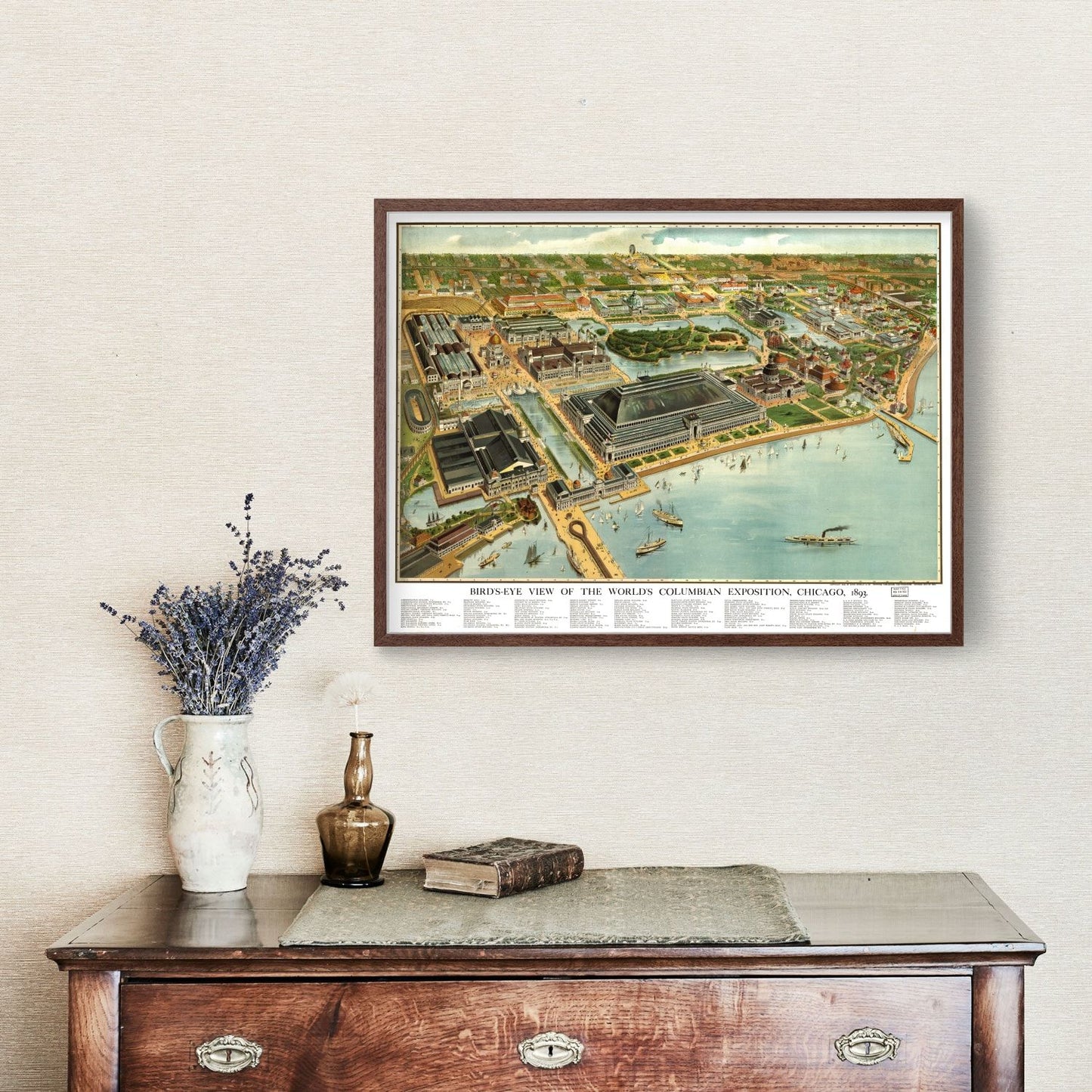 Vintage Map of Chicago, Illinois 1893 - Cook & DuPage