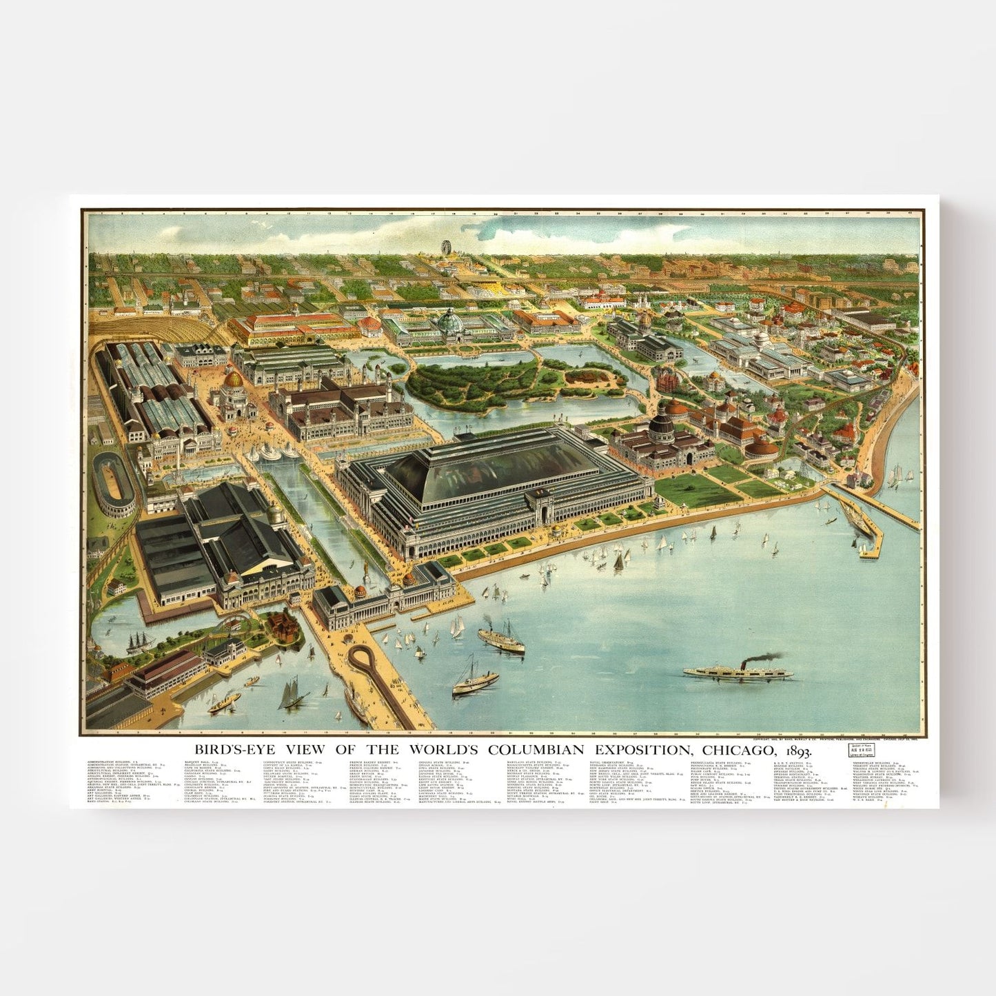 Vintage Map of Chicago, Illinois 1893 - Cook & DuPage