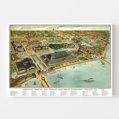 Vintage Map of Chicago, Illinois 1893 - Cook & DuPage