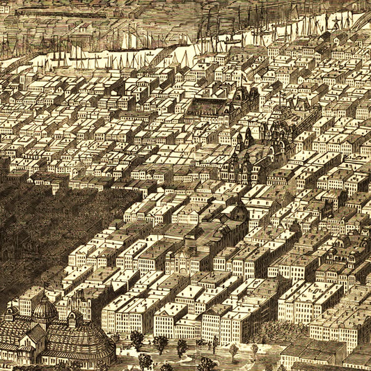 Vintage Map of Chicago, Illinois, 1874 - Edition II