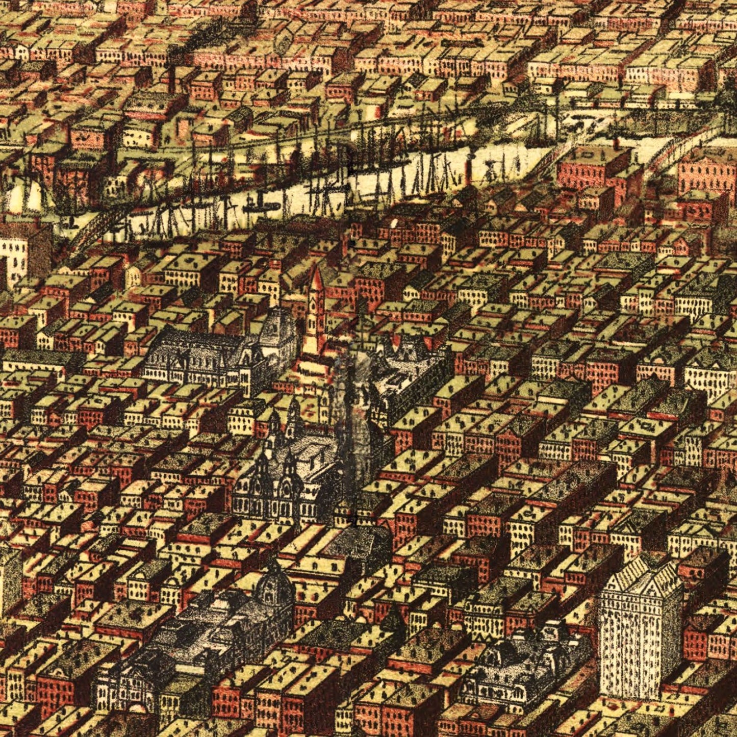 Vintage Map of Chicago, Illinois, 1892