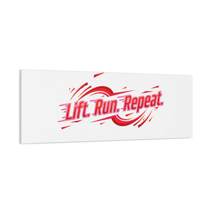 Lift Run Repeat Gym Motivation Canvas Wall Art