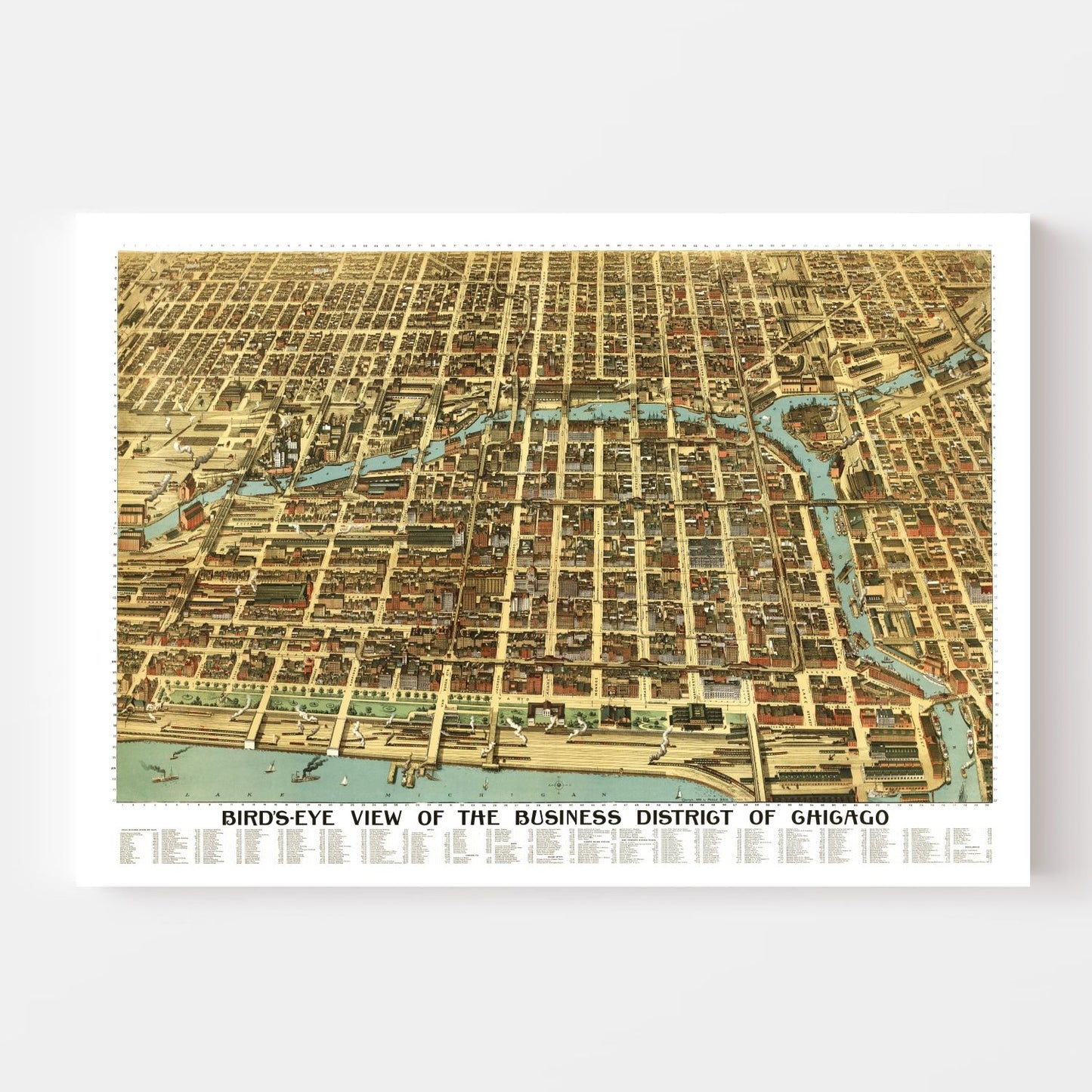 Vintage Map of Chicago, Illinois 1898