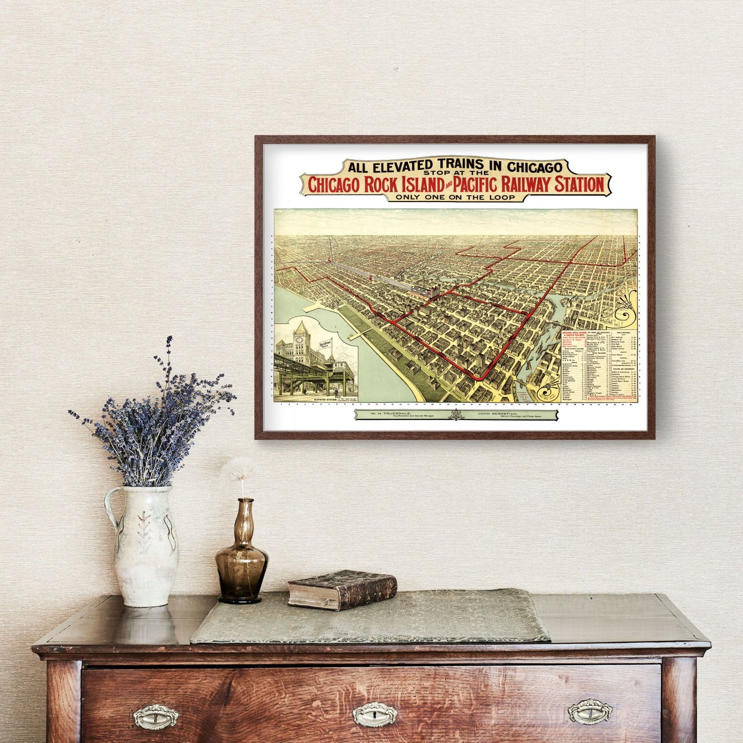 Vintage Map of Chicago, Illinois 1897