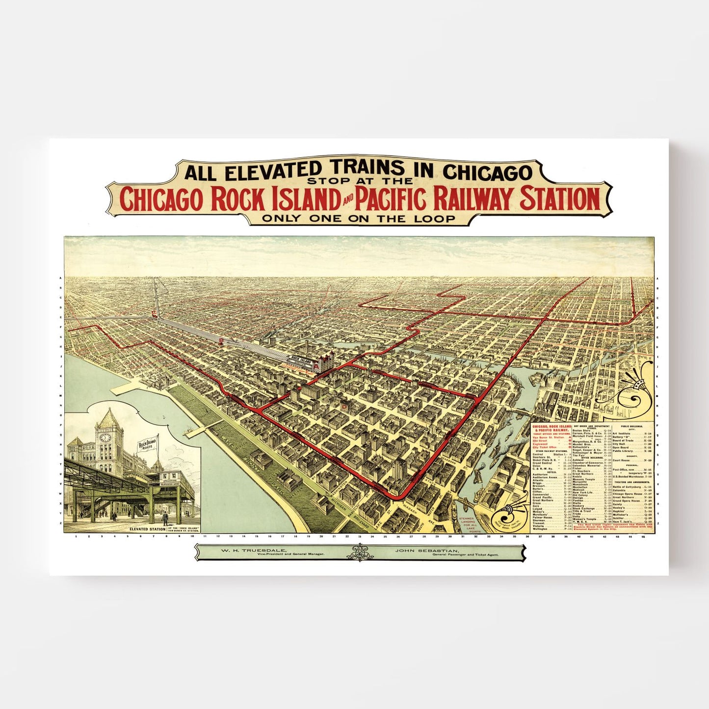 Vintage Map of Chicago, Illinois 1897