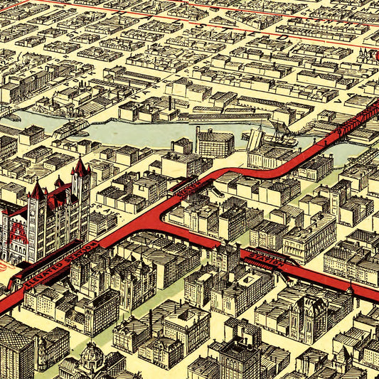 Vintage Map of Chicago, Illinois 1897