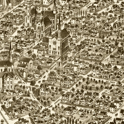 Vintage Map of Elgin, Illinois 1880