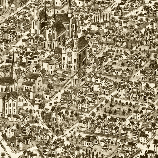 Vintage Map of Elgin, Illinois 1880