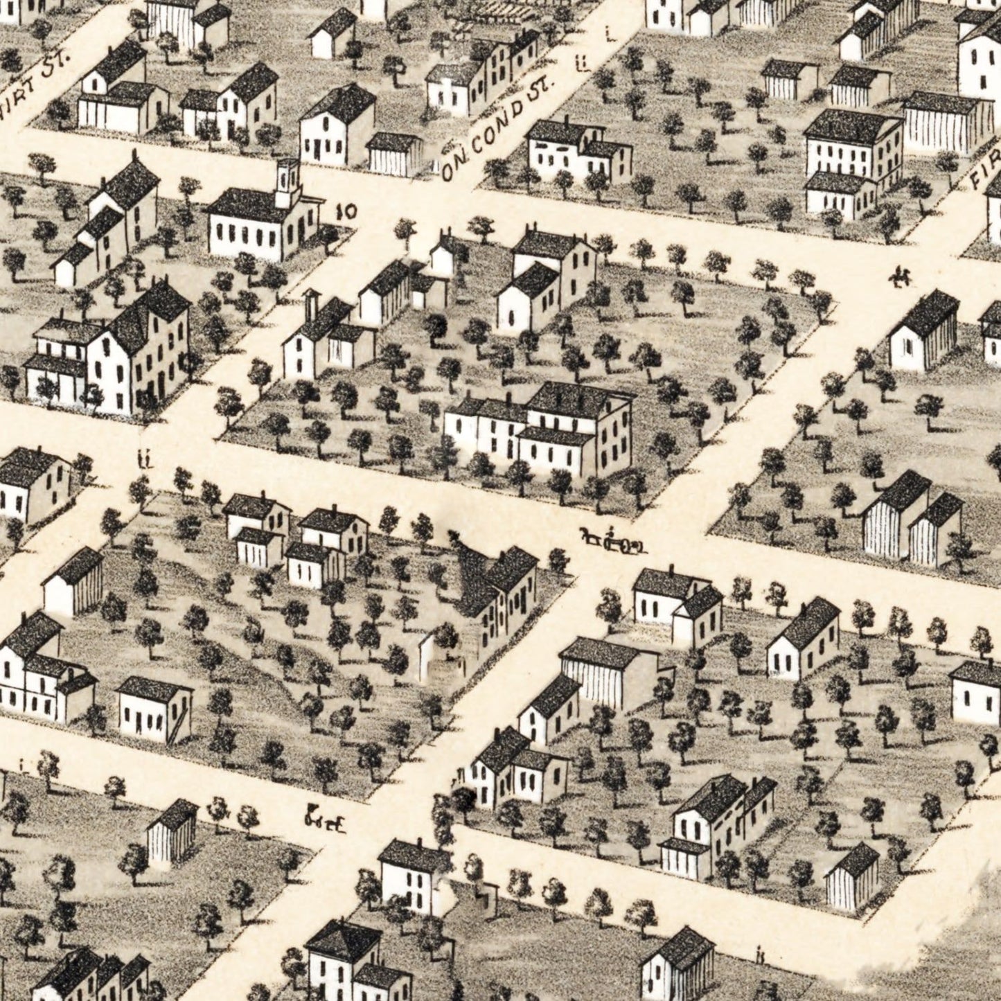 Vintage Map of Geneva, Illinois, 1869